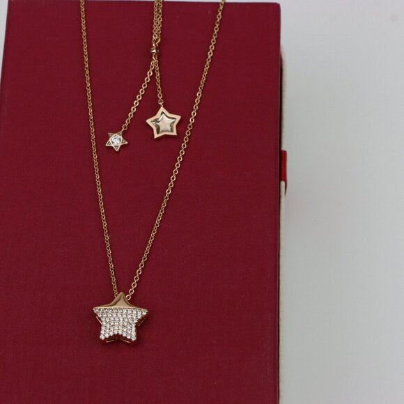 Rose Gold Double Layer Star Charm Necklace – Elegant & Stylish, XPNL0394 - Picture 7 of 13